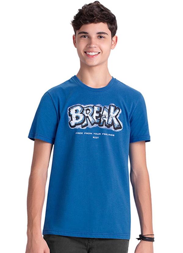 Rezzato - Camiseta Estampa Grafitada Masculino Azul