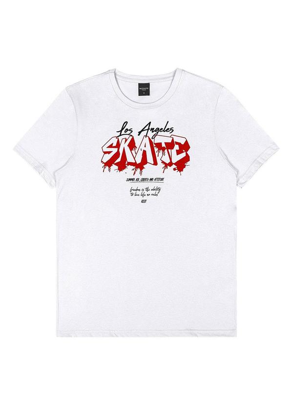 Rezzato - Camiseta Estampa Skate Teen Masculino Branco