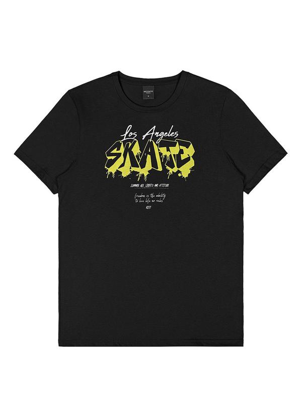 Rezzato - Camiseta Estampa Skate Teen Masculino Preto