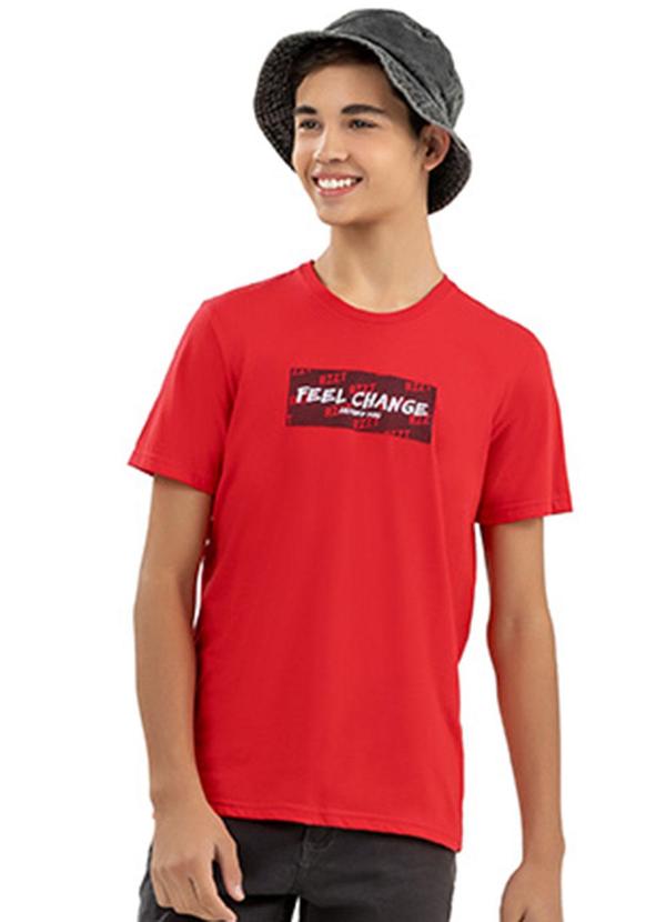 Rezzato - Camiseta Feel The Change Teen Masculino Vermelho