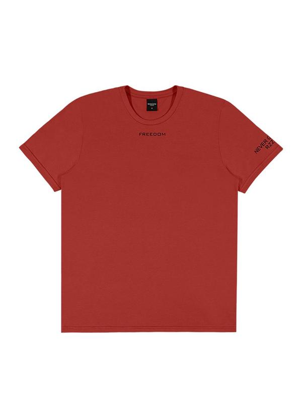 Rezzato - Camiseta Frase Minimalista Masculino Vermelho