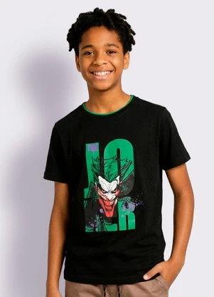 Torra - Camiseta Juvenil Algodão Estampa Coringa Preta - TORRA