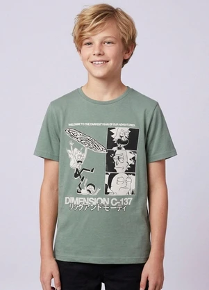Torra - Camiseta Juvenil Algodão Rick And Morty Verde - TORRA