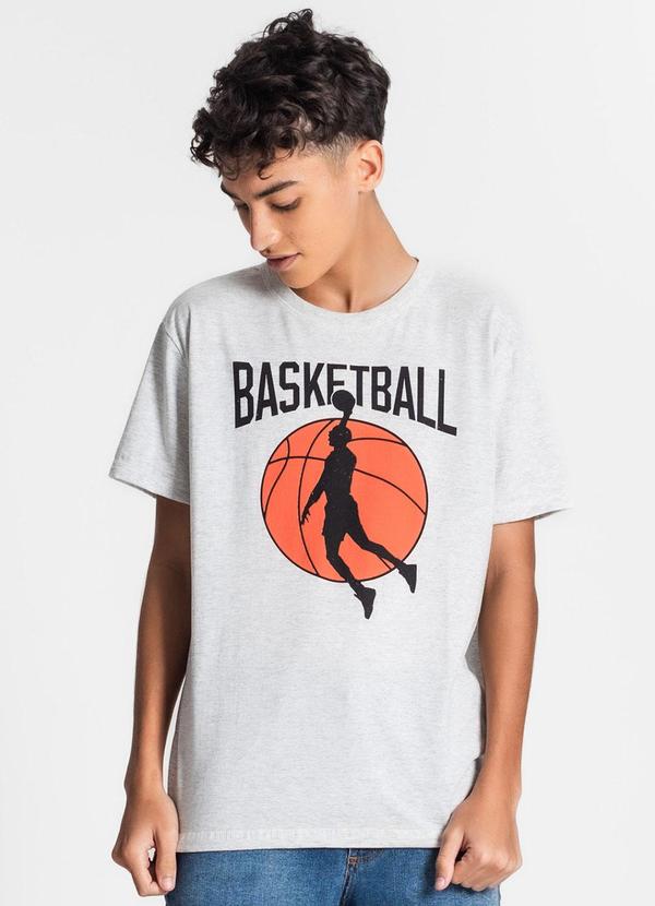 Minty - Camiseta Juvenil Basketball Cinza