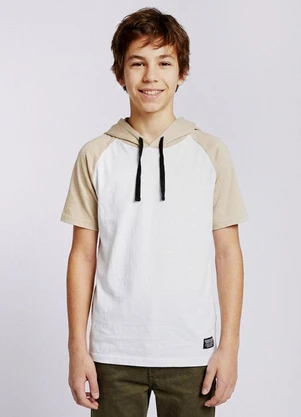 Torra - Camiseta Juvenil Capuz Recorte Branca - TORRA