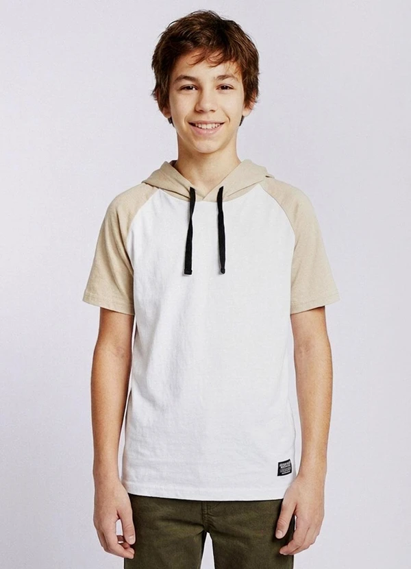 Torra - Camiseta Juvenil Capuz Recorte Branca