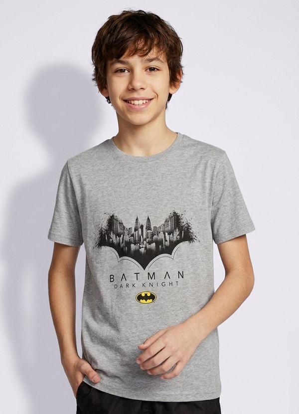 Torra - Camiseta Juvenil Estampa Batman Cinza