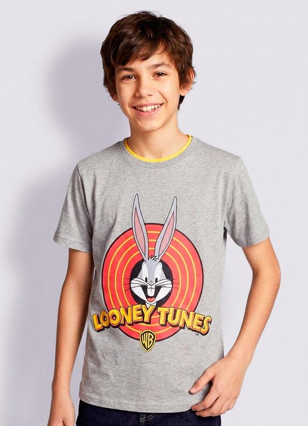 Torra - Camiseta Juvenil Estampa Cinza