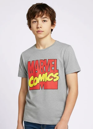 Torra - Camiseta Juvenil Estampa Comics Cinza - TORRA
