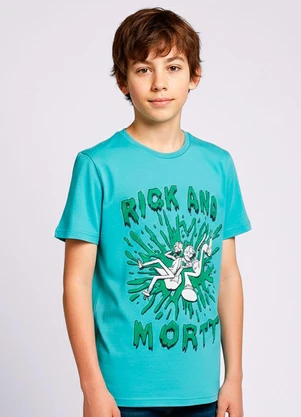 Torra - Camiseta Juvenil Estampa Rick And Morty Verde - TORRA