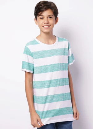 Torra - Camiseta Juvenil Manga Curta Listrada Verde - TORRA