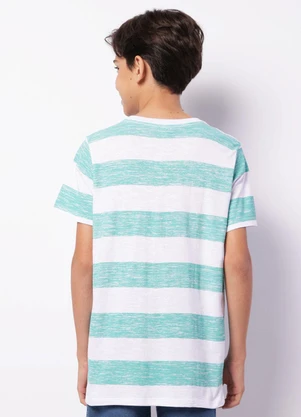 Torra - Camiseta Juvenil Manga Curta Listrada Verde - TORRA