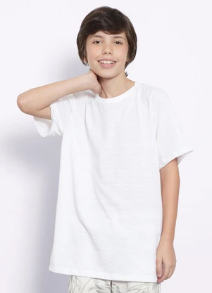 Torra - Camiseta Juvenil Manga Curta Texturizada Branca - TORRA
