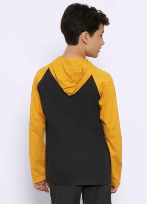 Torra - Camiseta Juvenil Manga Longa com Capuz Preta - TORRA