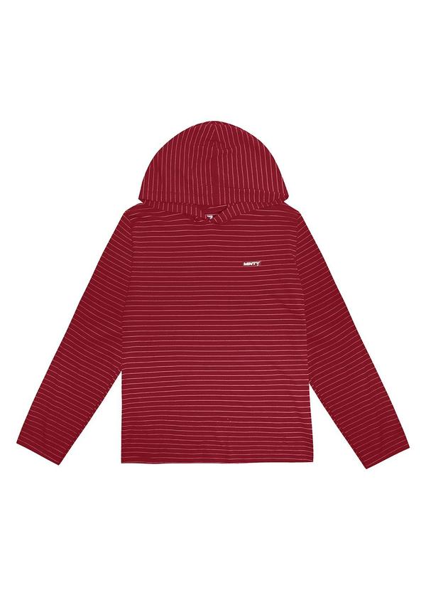 Minty - Camiseta Juvenil Manga Longa com Capuz Vermelho