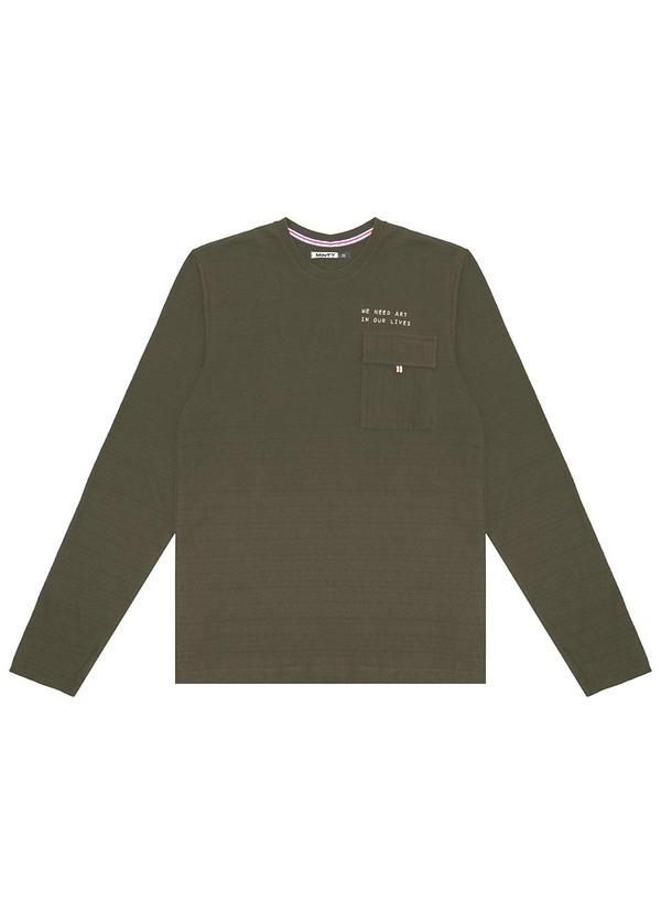 Minty - Camiseta Juvenil Manga Longa em Meia Malha Verde