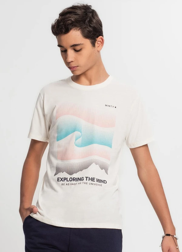 Minty - Camiseta Juvenil Masculina Bege