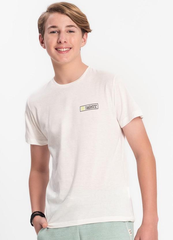 Minty - Camiseta Juvenil Masculina em Meia Malha Bege
