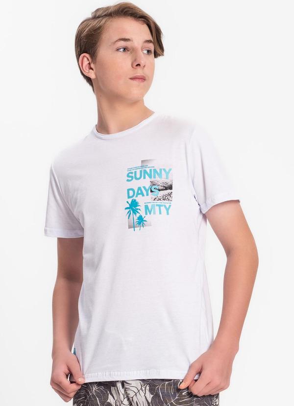 Minty - Camiseta Juvenil Masculina em Meia Malha Branco