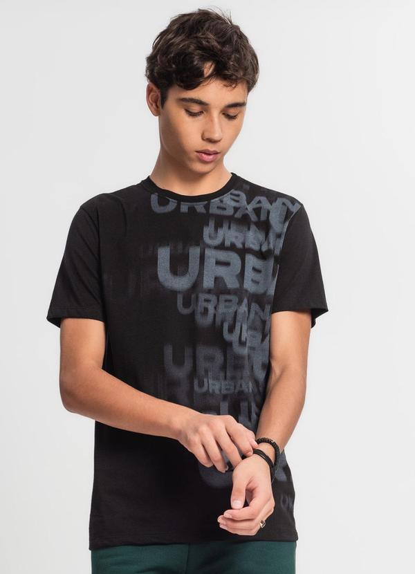 Minty - Camiseta Juvenil Masculina em Meia Malha Preto