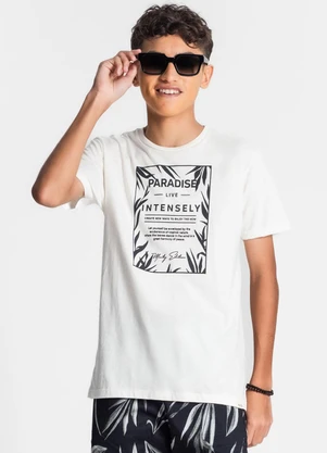 Minty - Camiseta Juvenil Masculina Paradise Bege - MINTY