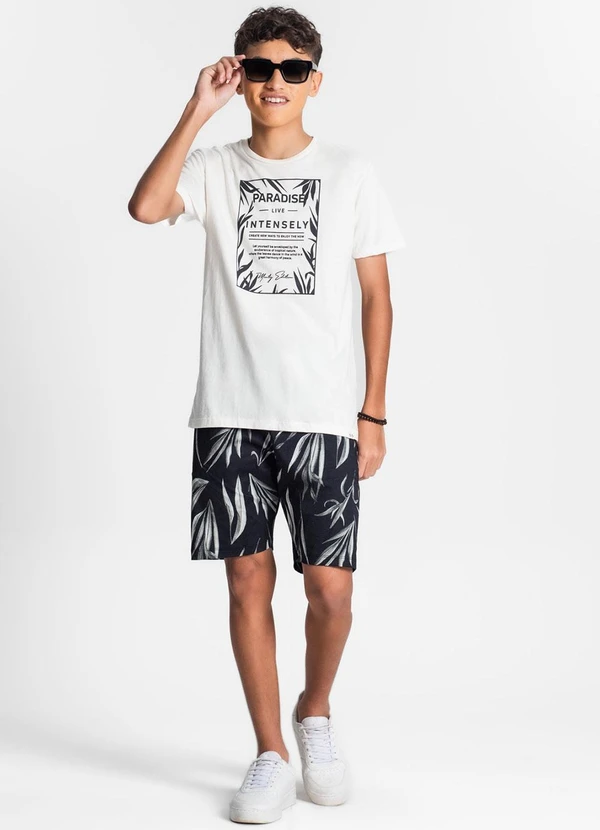 Minty - Camiseta Juvenil Masculina Paradise Bege 3