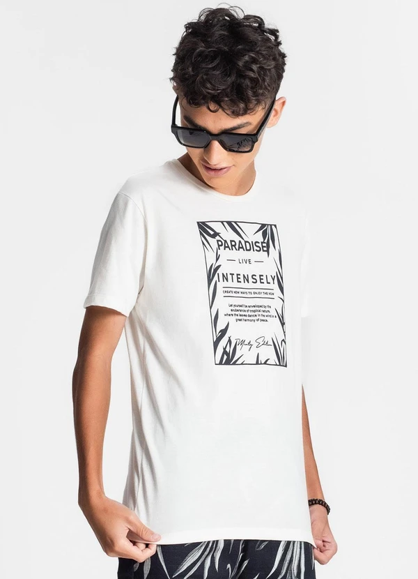 Minty - Camiseta Juvenil Masculina Paradise Bege 4