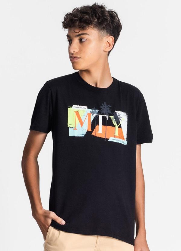 Minty - Camiseta Juvenil Masculina Preto
