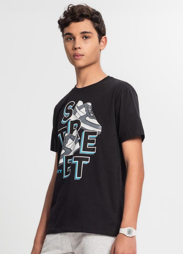 Minty - Camiseta Juvenil Masculina Street Preto