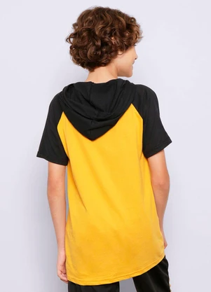 Torra - Camiseta Juvenil Raglan com Capuz Mostarda - TORRA