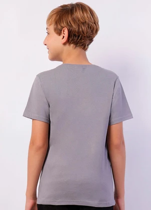 Torra - Camiseta Juvenil Stitch Manga Curta Cinza - TORRA