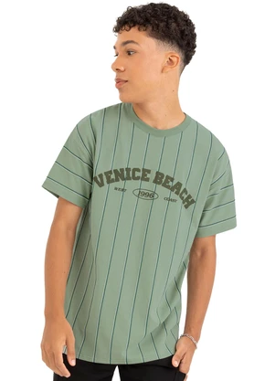 Malwee Kids - Camiseta Longline Venice Beach Teen Verde Menta - MALWEE KIDS