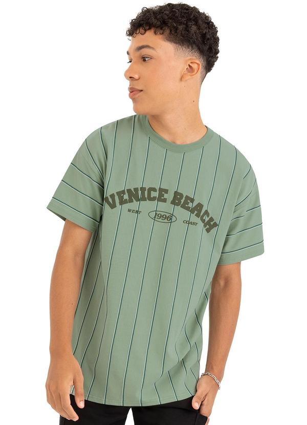 Malwee Kids - Camiseta Longline Venice Beach Teen Verde Menta