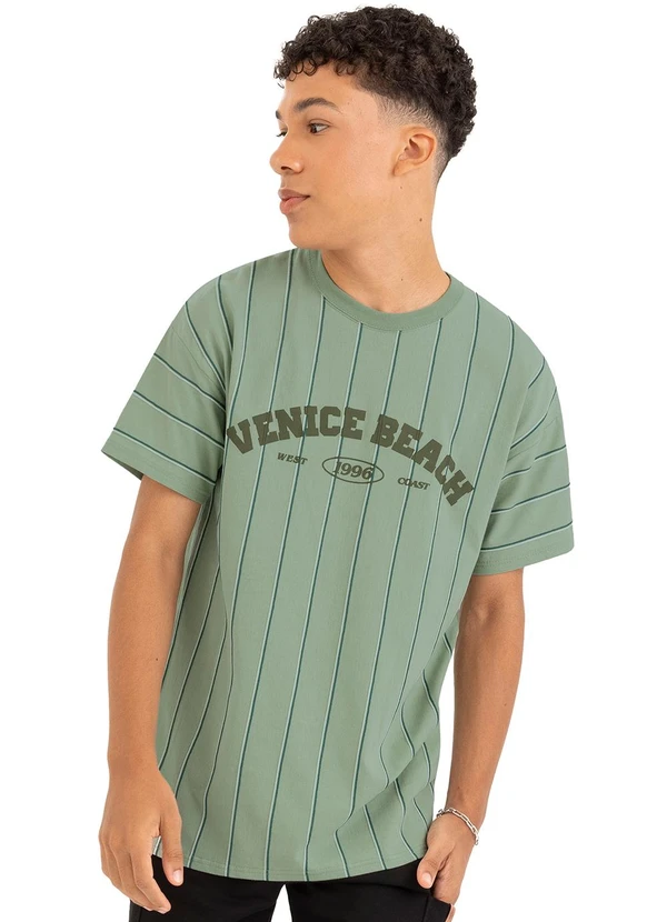 Malwee Kids - Camiseta Longline Venice Beach Teen Verde Menta 1