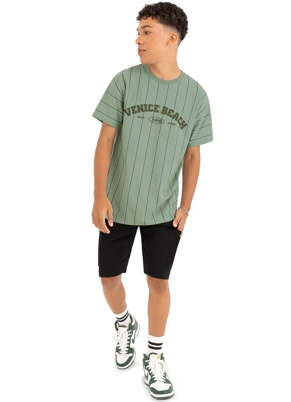 Malwee Kids - Camiseta Longline Venice Beach Teen Verde Menta 2