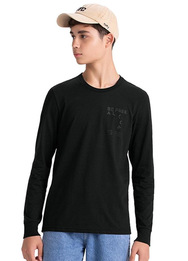 Rezzato - Camiseta Manga Longa Estampa Minimalista Verde