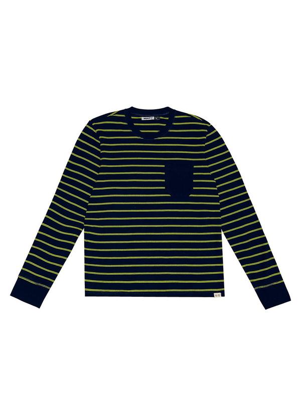 Minty - Camiseta Manga Longa Juvenil em Suedine Azul