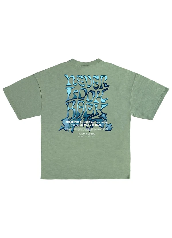 Malwee Kids - Camiseta Oversized Bever Look Back Teen Verde Mus 4