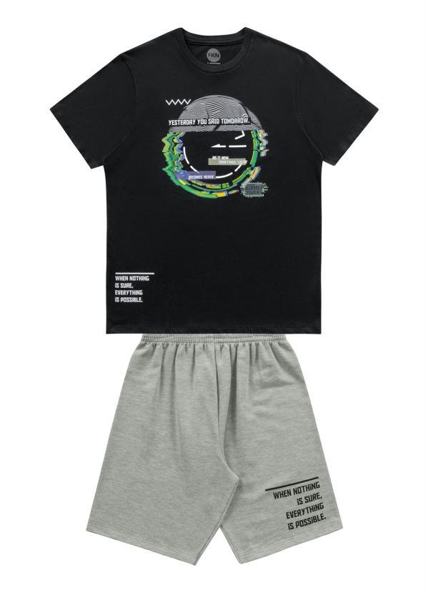 Fakini Kids - Conjunto Camiseta e Bermuda Preto 2