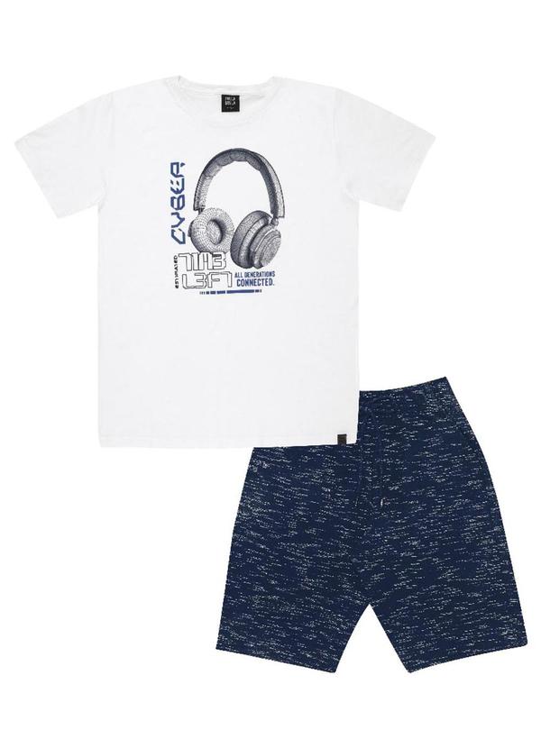 Pulla Bulla - Conjunto Manga Curta Menino Branco