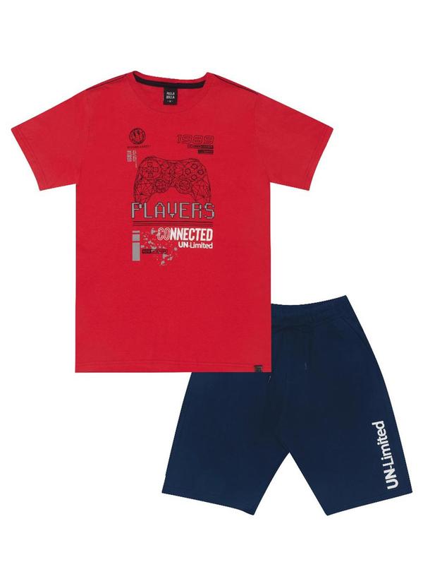 Pulla Bulla - Conjunto Manga Curta Menino Vermelho