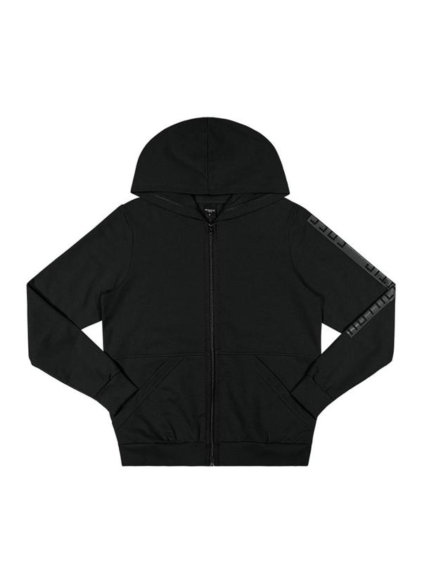 Rezzato - Jaqueta Moletom Estampada Manga Masculino Preto