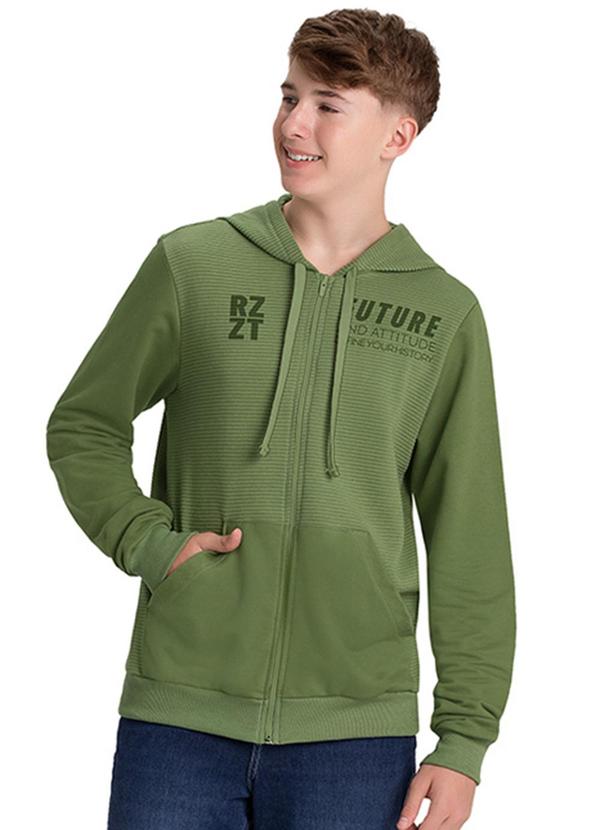Rezzato - Jaqueta Moletom Estampado Future Masculino Verde