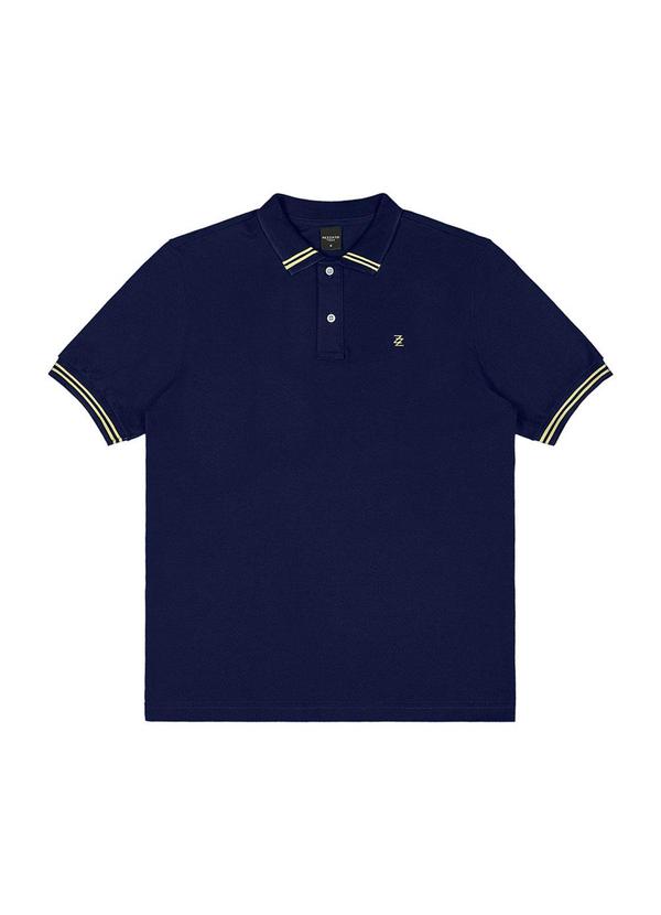 Outlet - Polo Gola Contrastante Teen Masculino Azul
