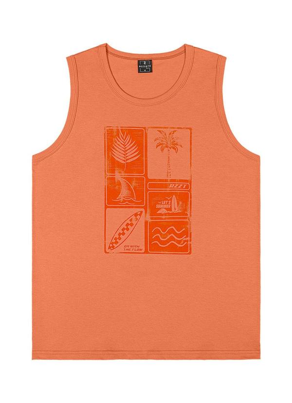 Outlet - Regata Estampa Tropical Teen Masculino Laranja