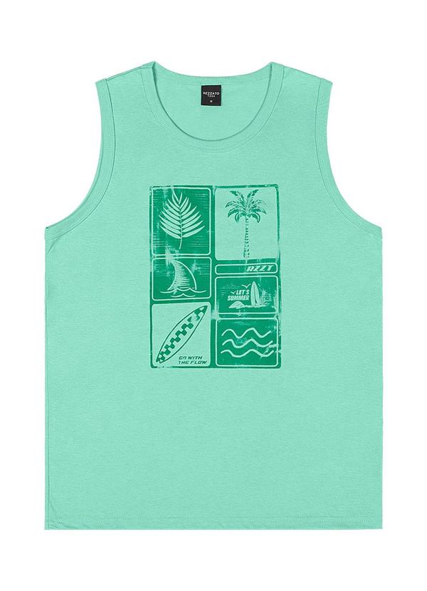 Rezzato - Regata Estampa Tropical Teen Masculino Verde