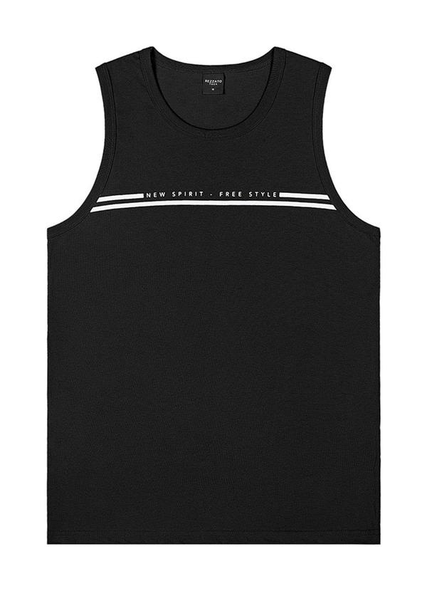 Rezzato - Regata Frase Estampada Teen Masculino Preto 1
