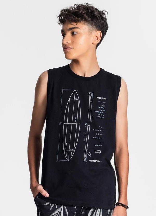 Minty - Regata Juvenil Masculina Preto