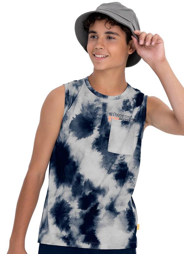 Minty - Regata Juvenil Menino Tie Dye Azul