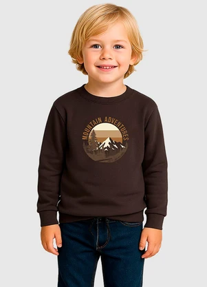 Malwee Kids - Blusão Básico Adventures em Moletom Marrom - MALWEE KIDS